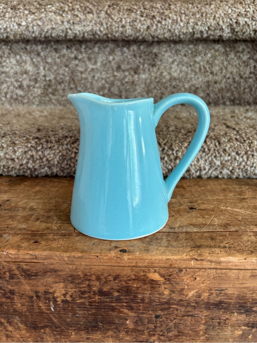 Turquoise Ceramic Pitcher - Small Creamer Pitcher
